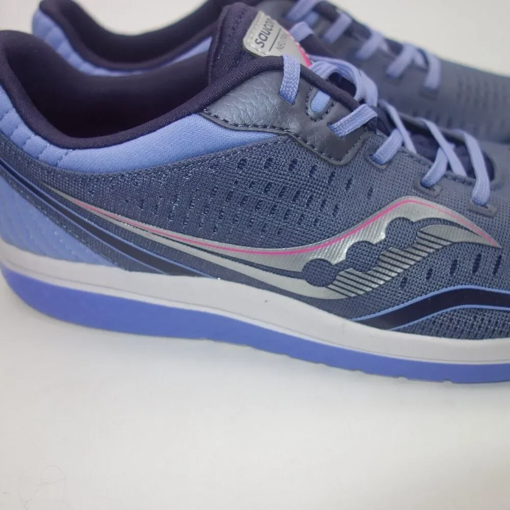NEW Saucony Kinvara 11 Sneakers Lace Up Running Shoes Gray Purple Girl's 5.5